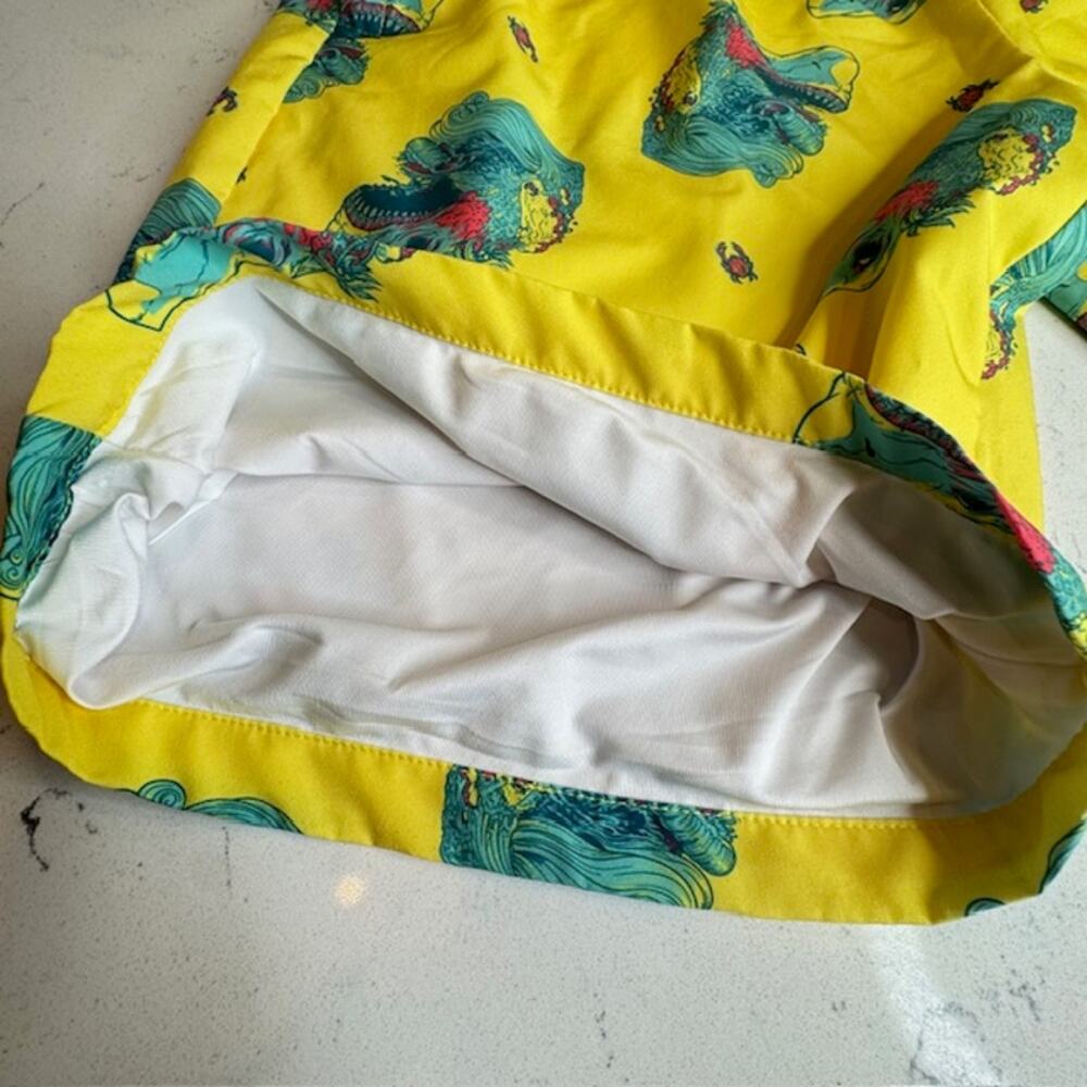 Seventh. Inc Shark Eating Swim Trunks Large Yellow - Picture 10 of 12